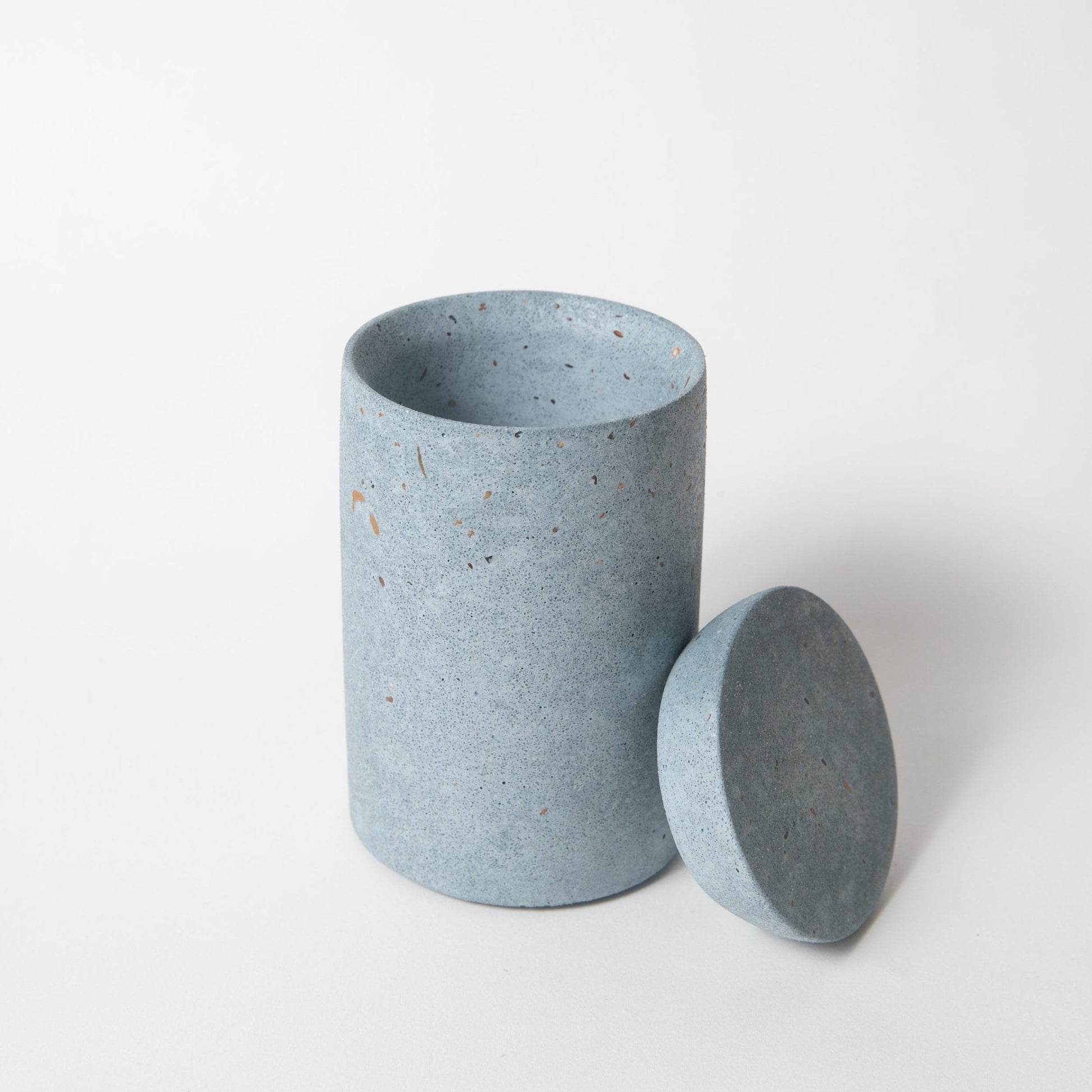 Cotton Swab Holder | Light Blue Terrazzo - pretti.cool