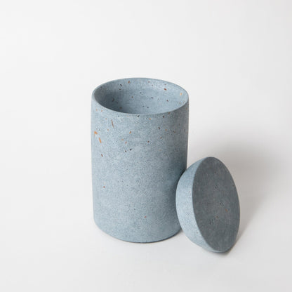 Cotton Swab Holder | Light Blue Terrazzo - pretti.cool