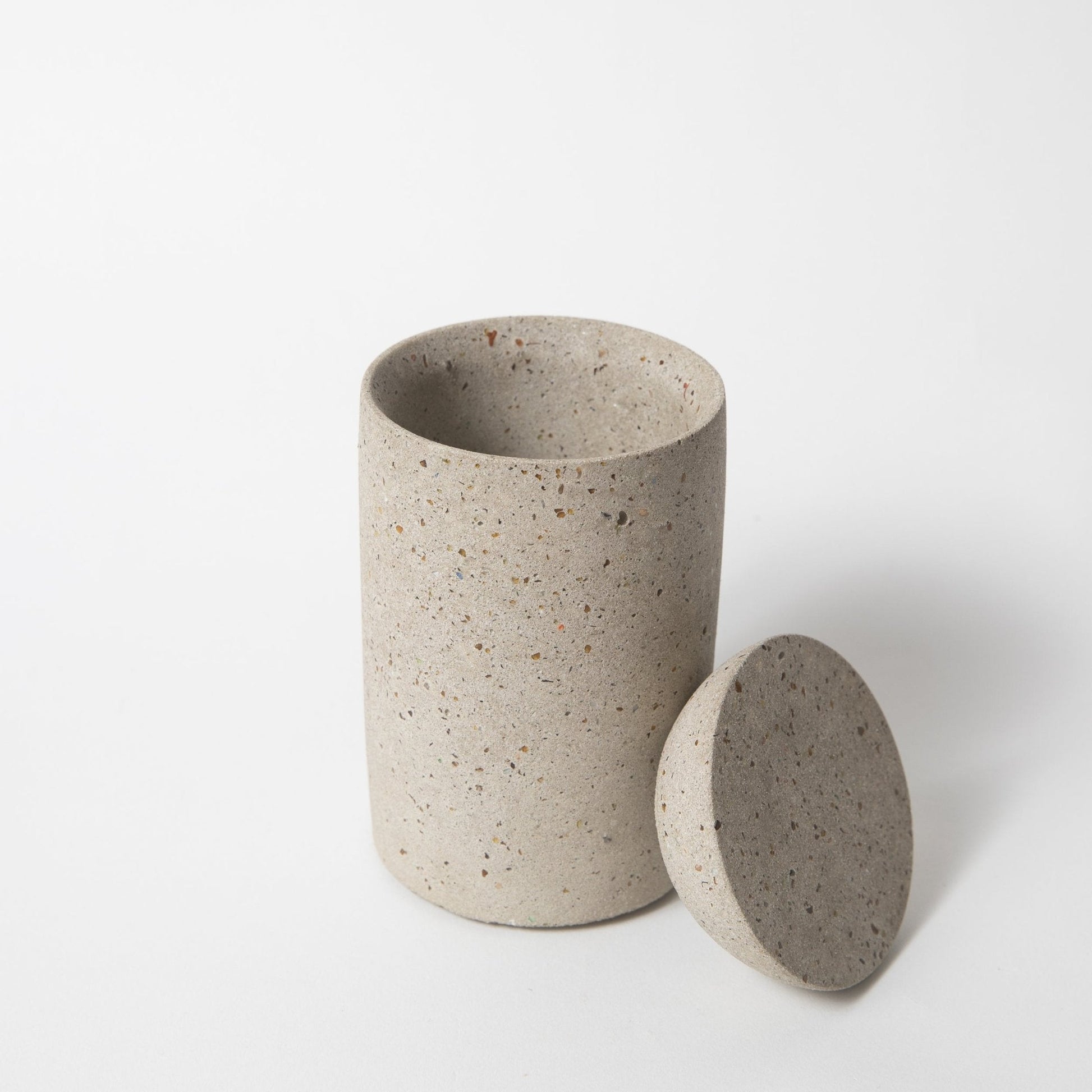 Cotton Swab Holder | Natural Terrazzo - pretti.cool