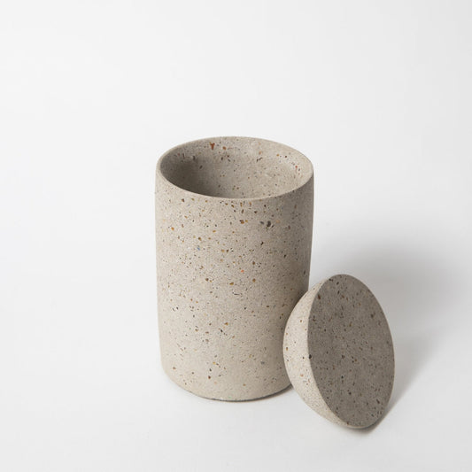 Cotton Swab Holder | Natural Terrazzo - pretti.cool