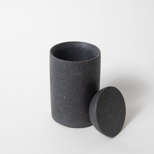 Cotton Swab Holder (w/o lid) | Black Terrazzo - pretti.cool