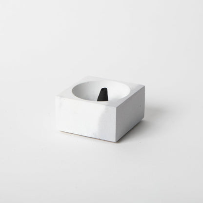 Square Incense Holder | Grey & White