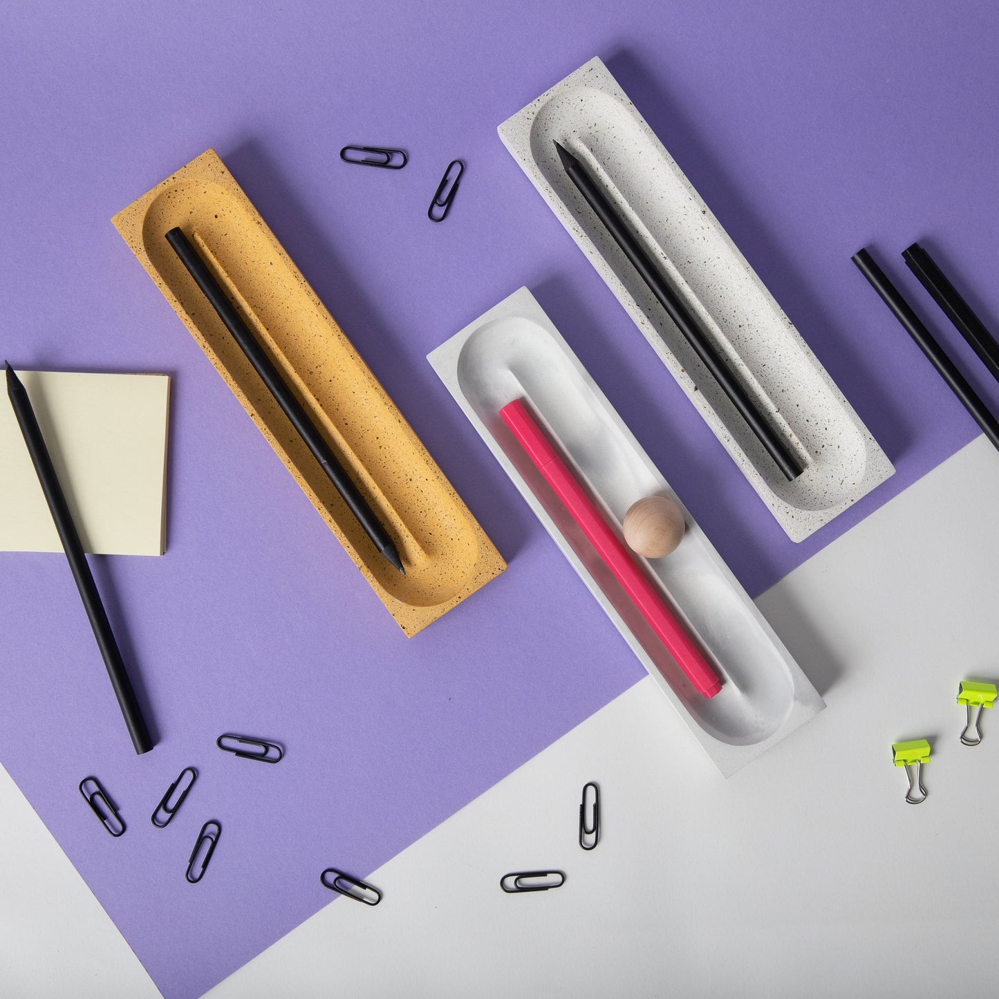 Pencil Tray | Grey & White - pretti.cool