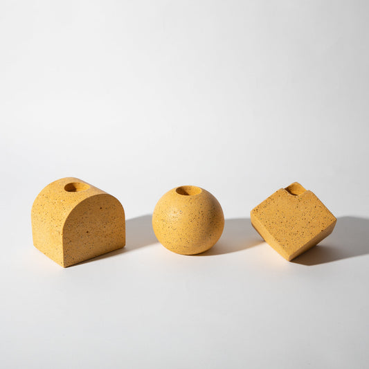 Block Candlestick Holder Set | Marigold Terrazzo