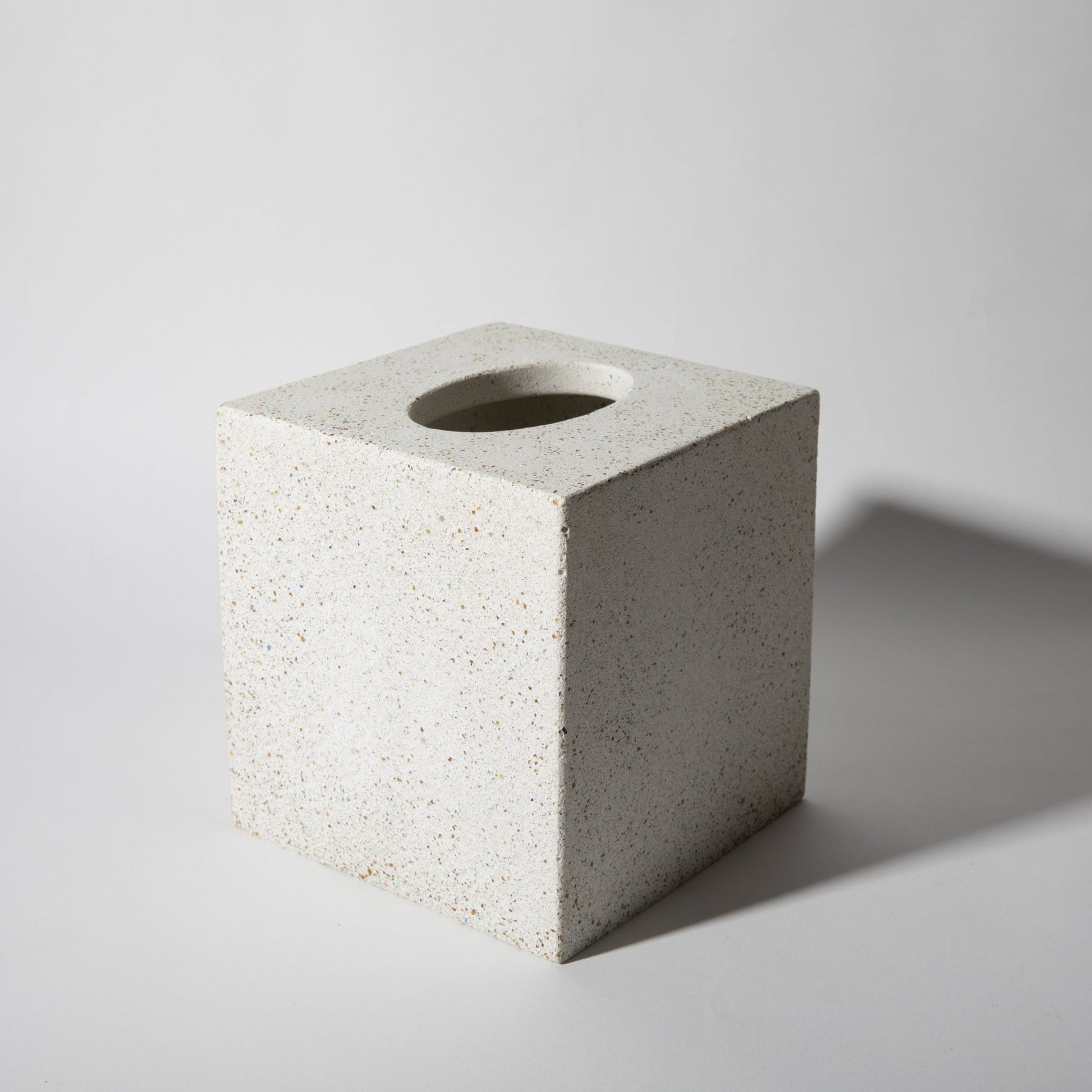Tissue Box Cover | White Terrazzo - pretti.cool