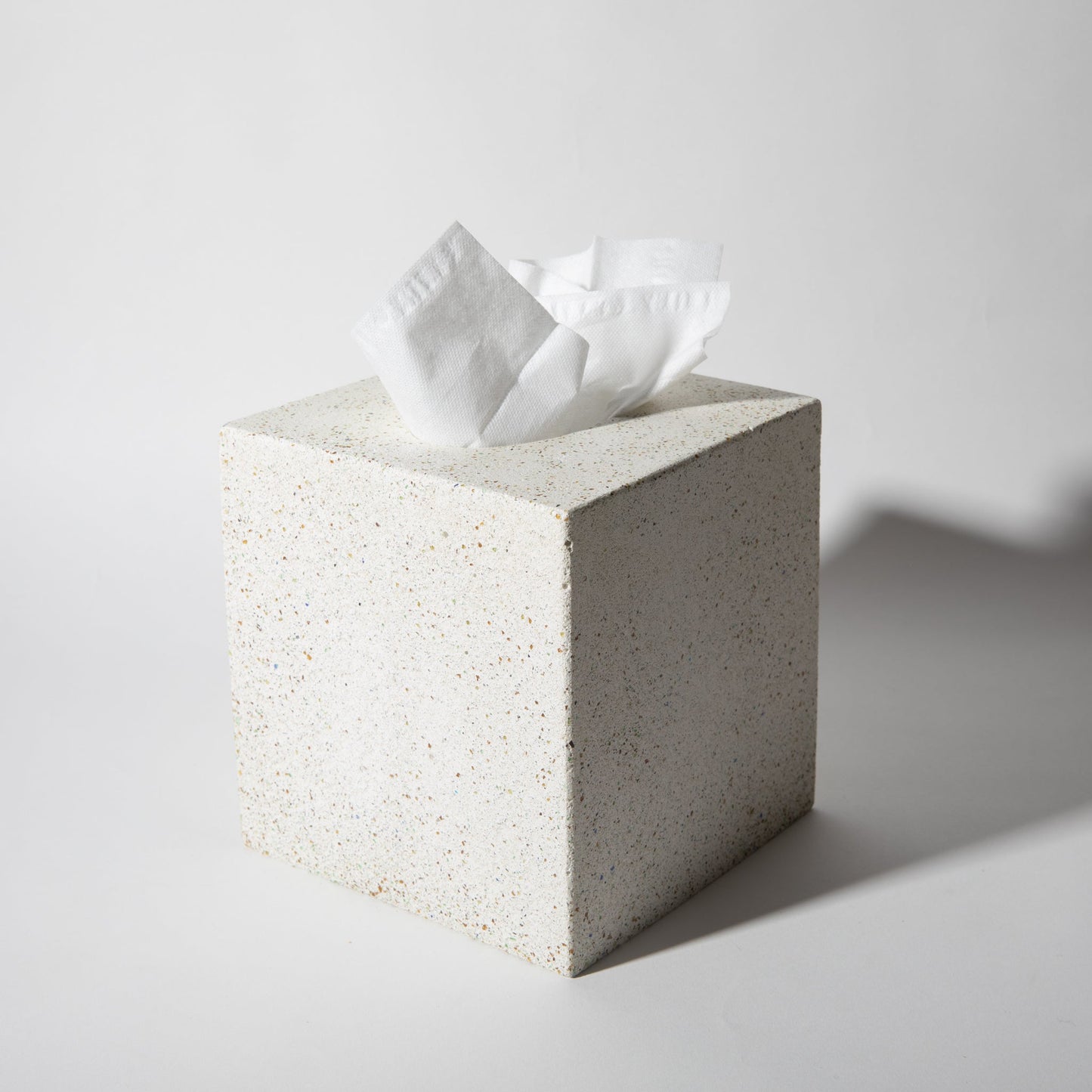 Tissue Box Cover | White Terrazzo - pretti.cool