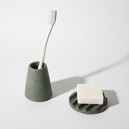 Toothbrush Holder | Dark Green Terrazzo - pretti.cool