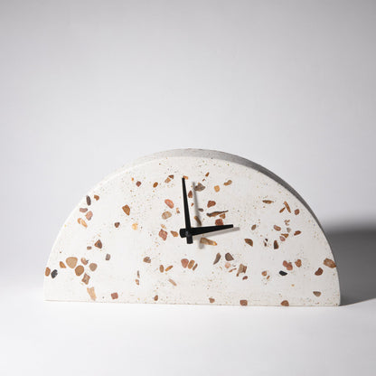 Mantle Clock | Chunky White Terrazzo