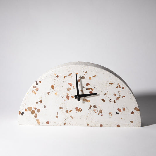 Mantle Clock | White Terrazzo - pretti.cool