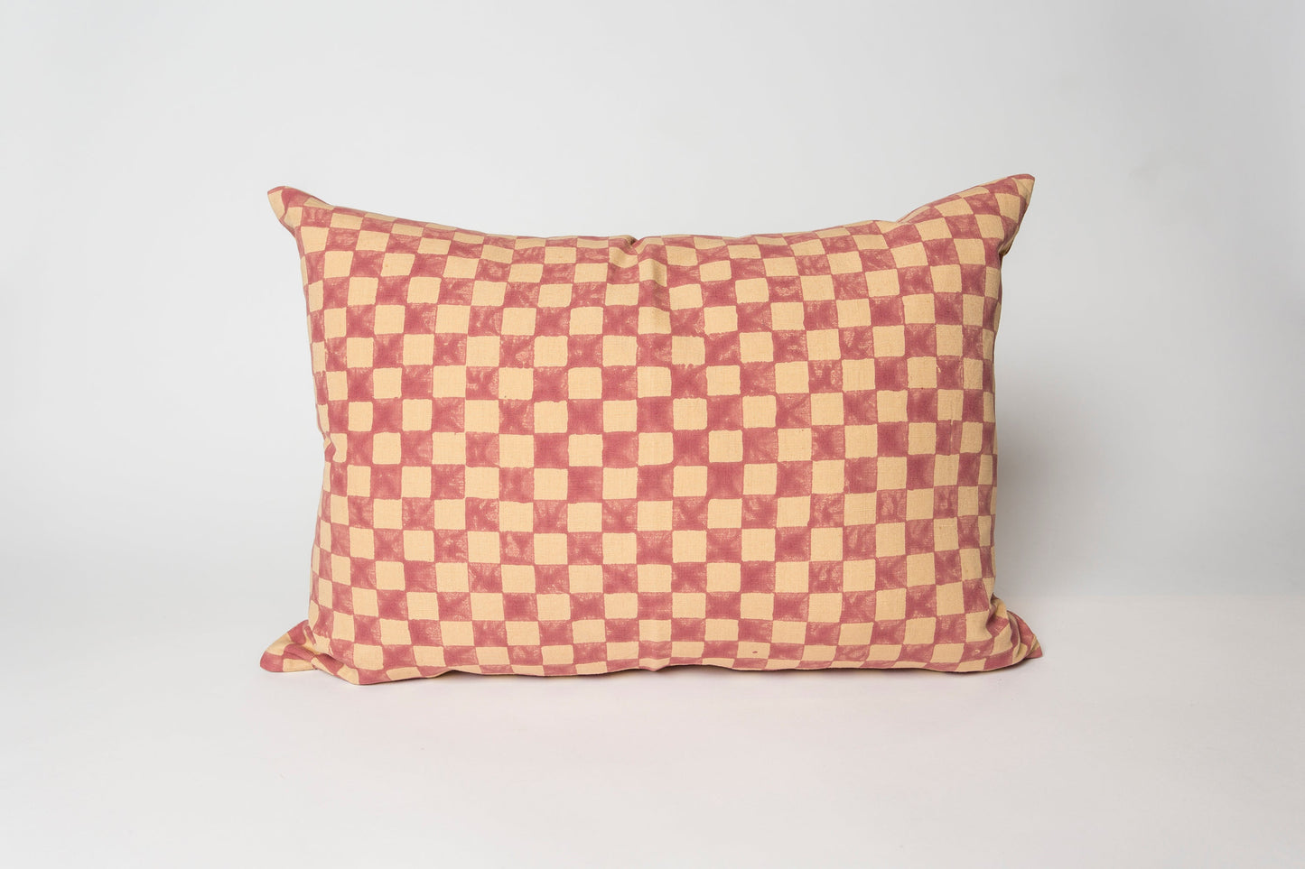 Tanya pink Hand Block-printed Linen Pillow