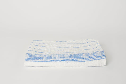 Blue Stripe Waffle Towel Hair/Hand