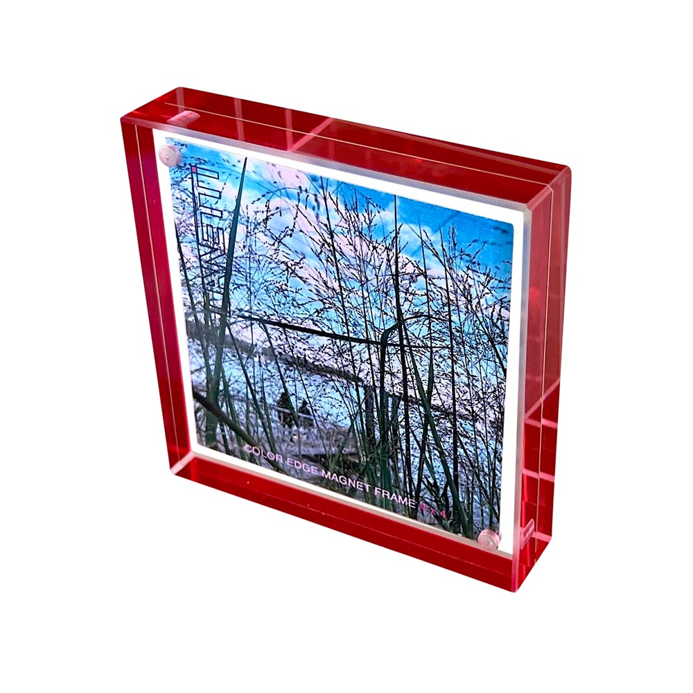 Color Edge Acrylic Magnet Frame in Red