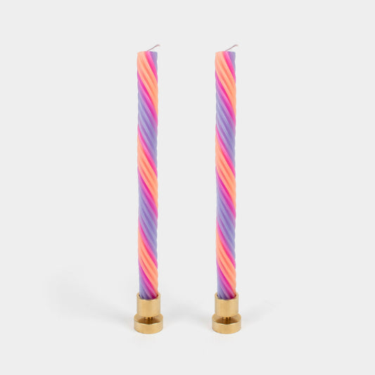 Rope Candles - Orange, Pink & Lavender (2 pack)