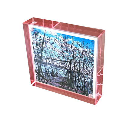 Color Edge Acrylic Magnet Frame in Rose