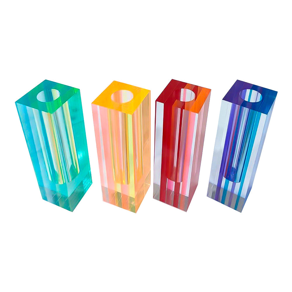 Canetti Acrylic Flower Vase in Purple/Blue