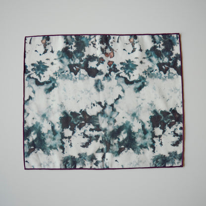 Grey Marble Placemat with Maroon trim